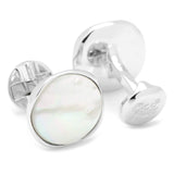 Sterling Silver Classic Formal Mother of Pearl Cufflinks - Cufflinks.com - Flyclothing LLC