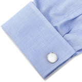 Sterling Silver Classic Formal Mother of Pearl Cufflinks - Cufflinks.com - Flyclothing LLC