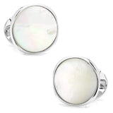 Sterling Silver Classic Formal Mother of Pearl 5-Stud Set - Cufflinks.com - Flyclothing LLC