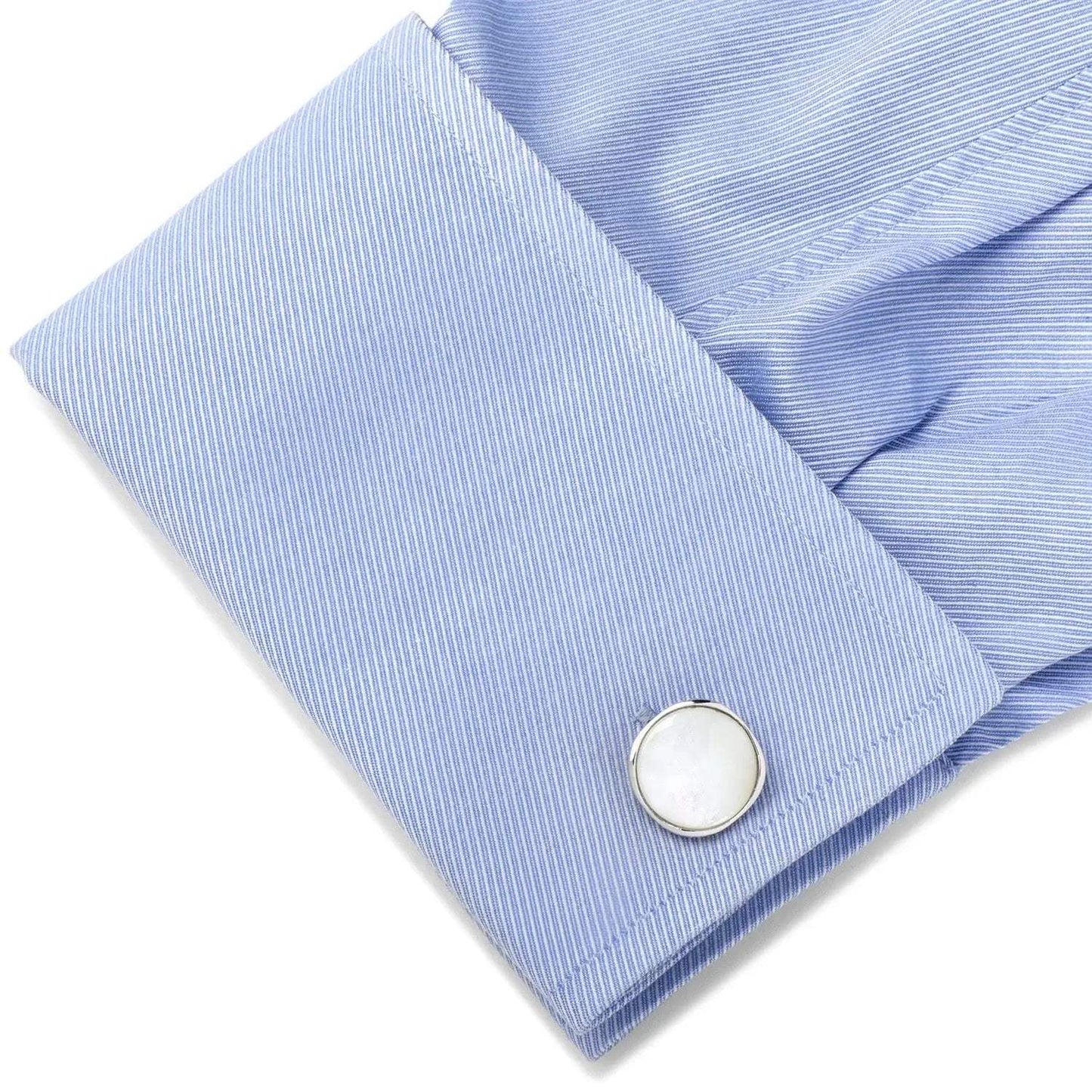Sterling Silver Classic Formal Mother of Pearl 5-Stud Set - Cufflinks.com - Flyclothing LLC
