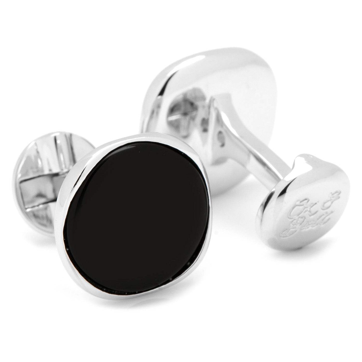 Sterling Silver Classic Formal Onyx Cufflinks - Cufflinks.com - Flyclothing LLC
