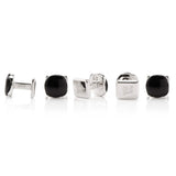 Sterling Silver Classic Formal Black Onyx 5-Studs - Cufflinks.com - Flyclothing LLC