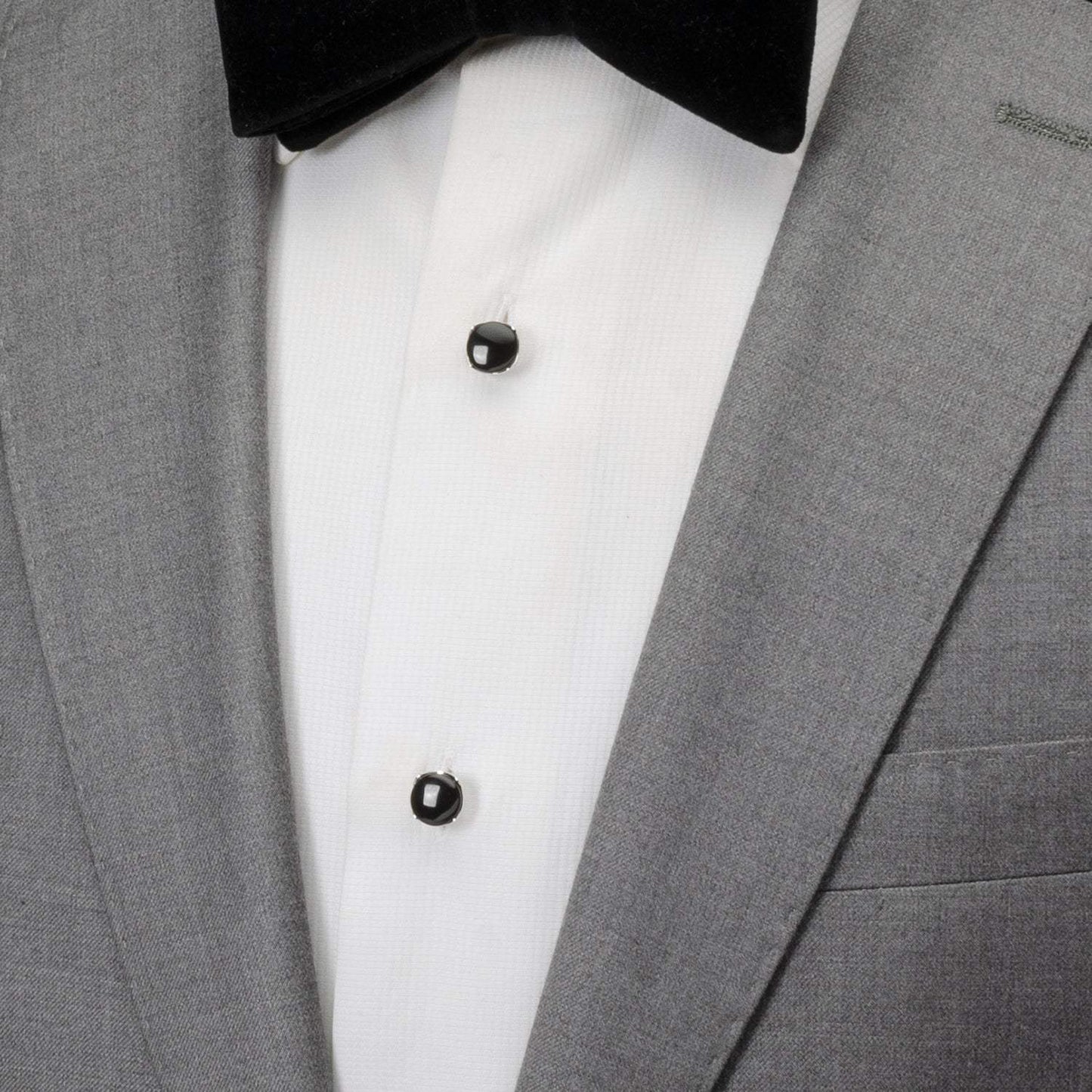 Sterling Silver Classic Formal Black Onyx 5-Studs - Cufflinks.com - Flyclothing LLC