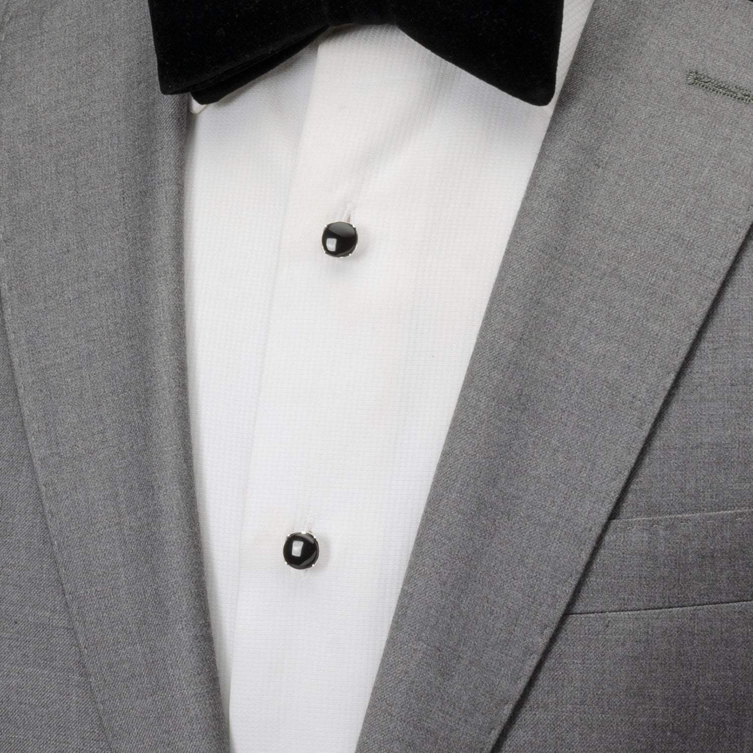 Sterling Silver Classic Formal Black Onyx 5-Studs - Cufflinks.com - Flyclothing LLC