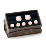 Sterling Silver Classic Formal Pink Mother of Pearl 5-Stud Set - Cufflinks.com - Flyclothing LLC