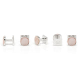 Sterling Silver Classic Formal Pink Mother of Pearl 5-Studs - Cufflinks.com - Flyclothing LLC