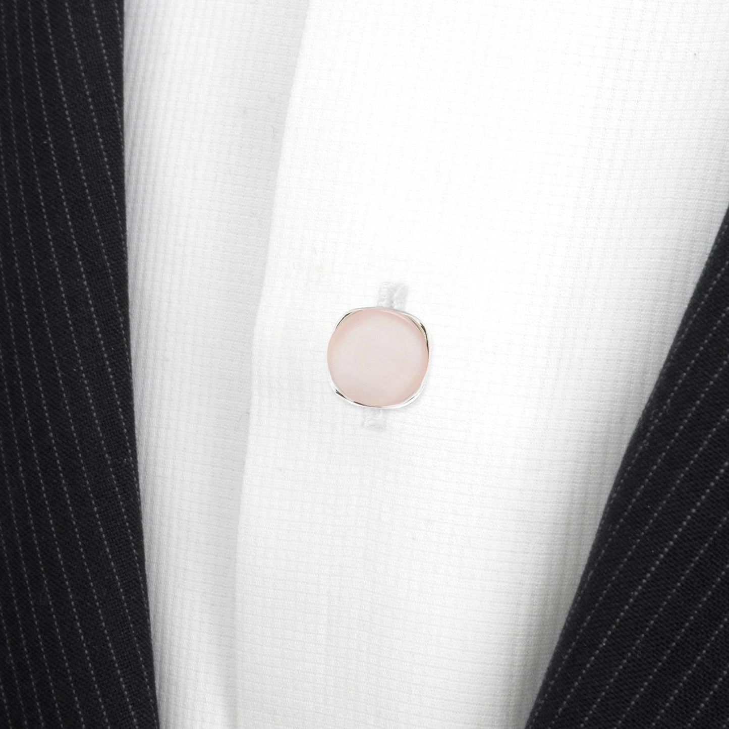 Sterling Silver Classic Formal Pink Mother of Pearl 5-Studs - Cufflinks.com - Flyclothing LLC