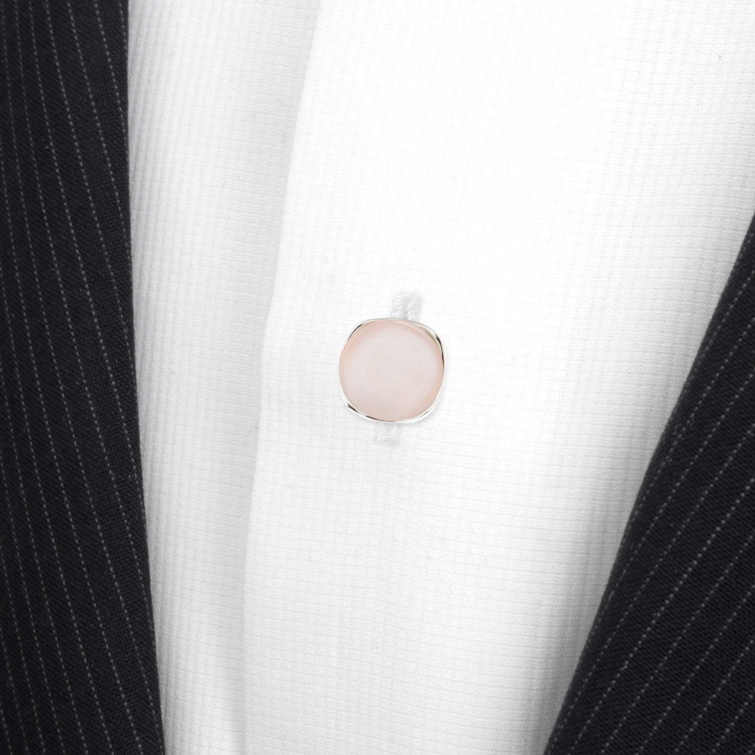Sterling Silver Classic Formal Pink Mother of Pearl 5-Studs - Cufflinks.com - Flyclothing LLC