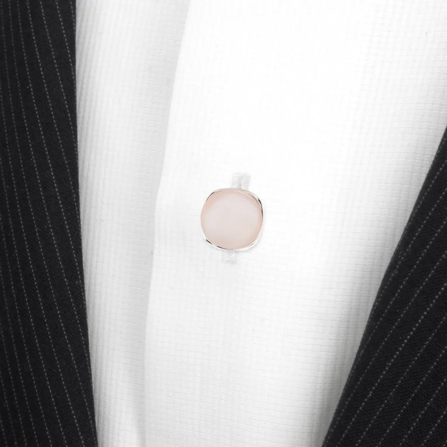 Sterling Silver Classic Formal Pink Mother of Pearl 5-Studs - Cufflinks.com - Flyclothing LLC