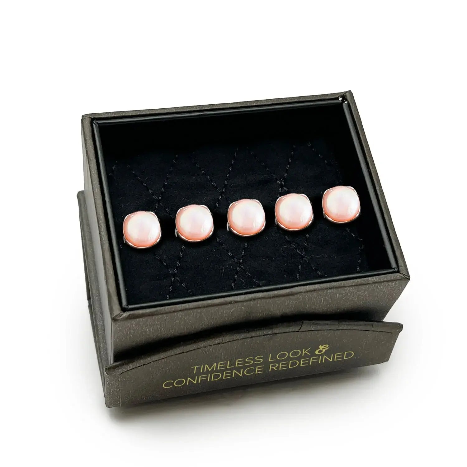 Sterling Silver Classic Formal Pink Mother of Pearl 5-Studs - Cufflinks.com - Flyclothing LLC