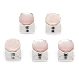 Sterling Silver Classic Formal Pink Mother of Pearl 5-Studs - Cufflinks.com - Flyclothing LLC