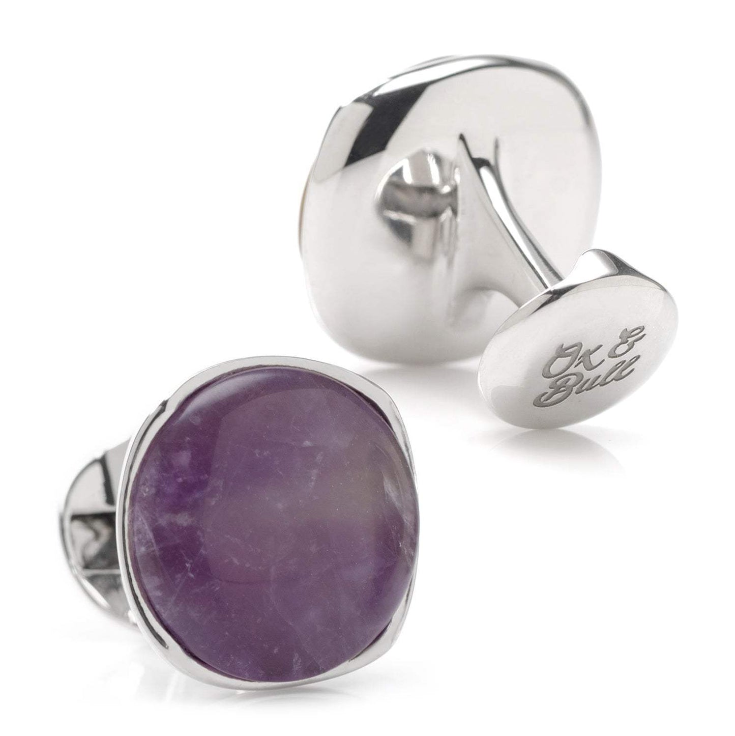 Sterling Silver Classic Formal Amethyst Cufflinks - Cufflinks.com - Flyclothing LLC