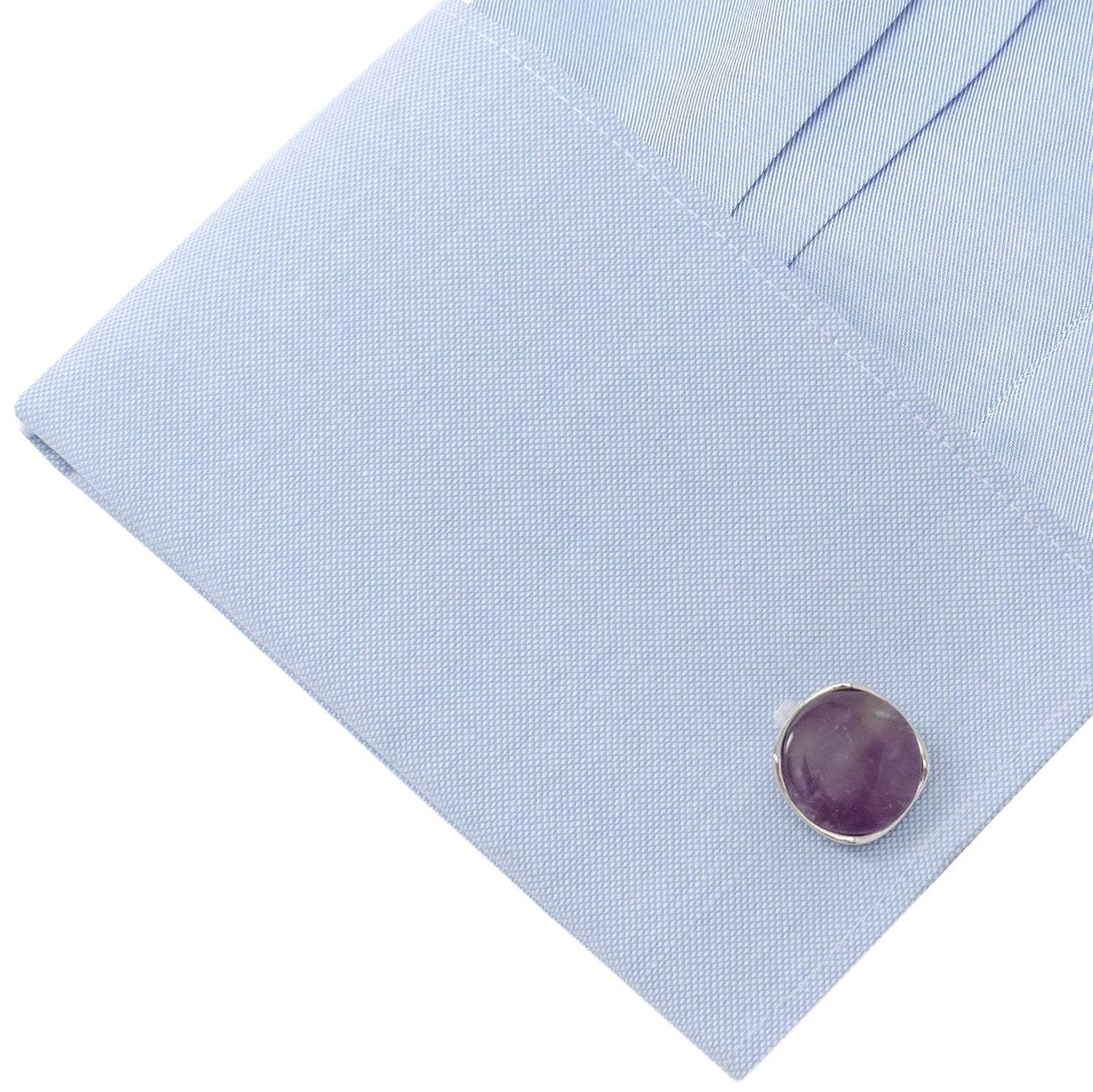Sterling Silver Classic Formal Amethyst Cufflinks - Cufflinks.com - Flyclothing LLC