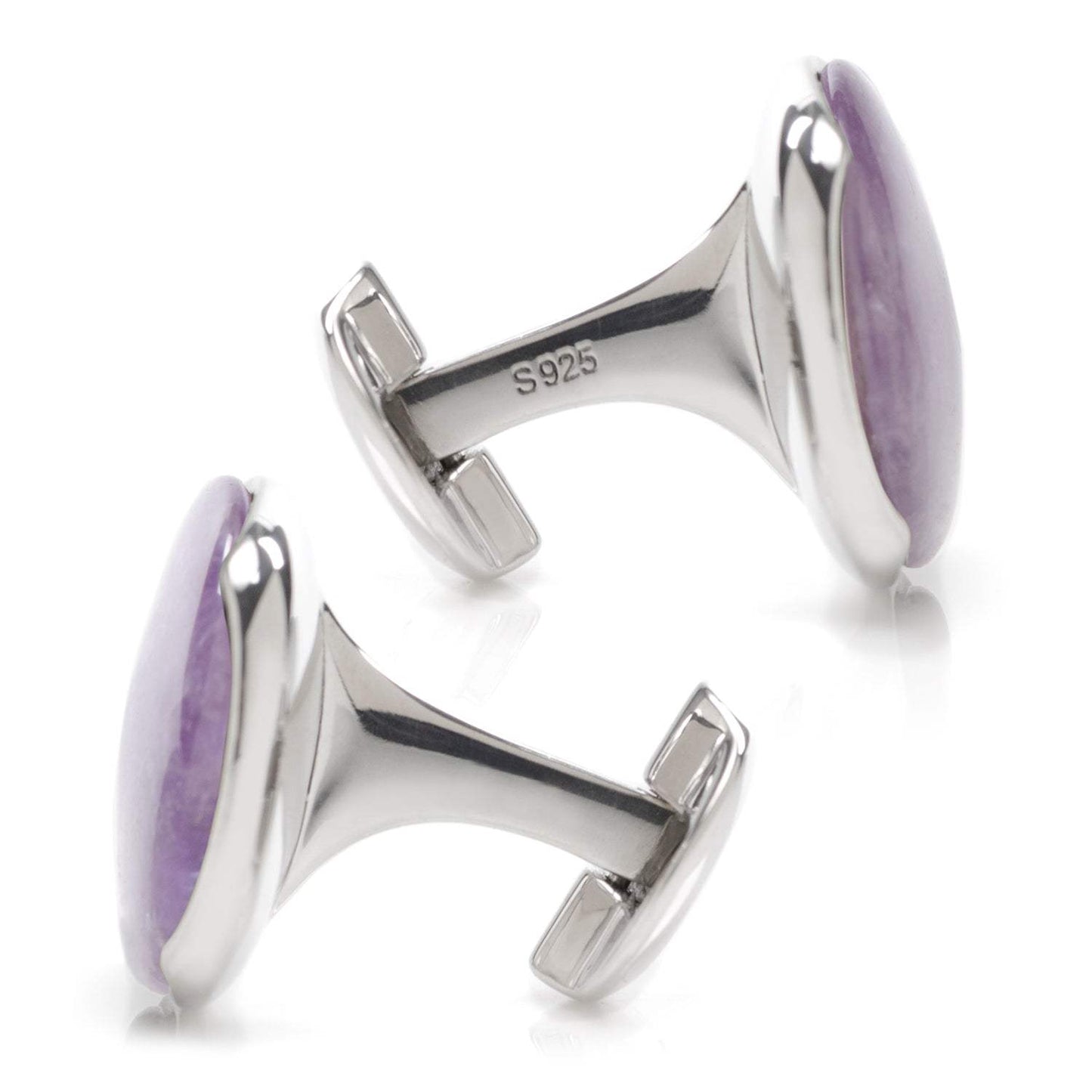 Sterling Silver Classic Formal Amethyst Cufflinks - Cufflinks.com - Flyclothing LLC
