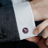 Sterling Silver Classic Formal Amethyst Cufflinks - Cufflinks.com - Flyclothing LLC
