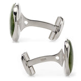 Seraphinite Stone Sterling Silver Cufflinks - Cufflinks.com - Flyclothing LLC
