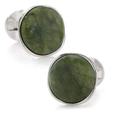 Seraphinite Stone Sterling Silver Cufflinks - Cufflinks.com - Flyclothing LLC