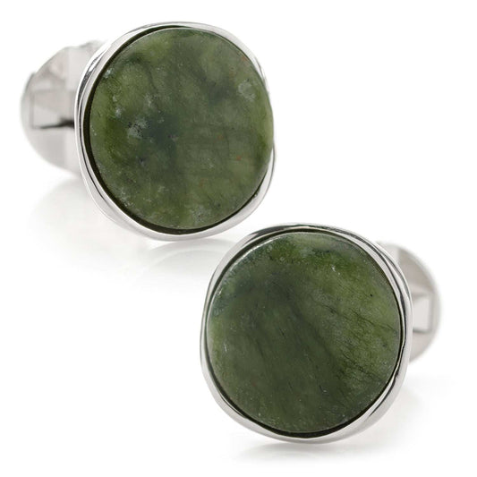 Seraphinite Stone Sterling Silver Cufflinks - Cufflinks.com - Flyclothing LLC
