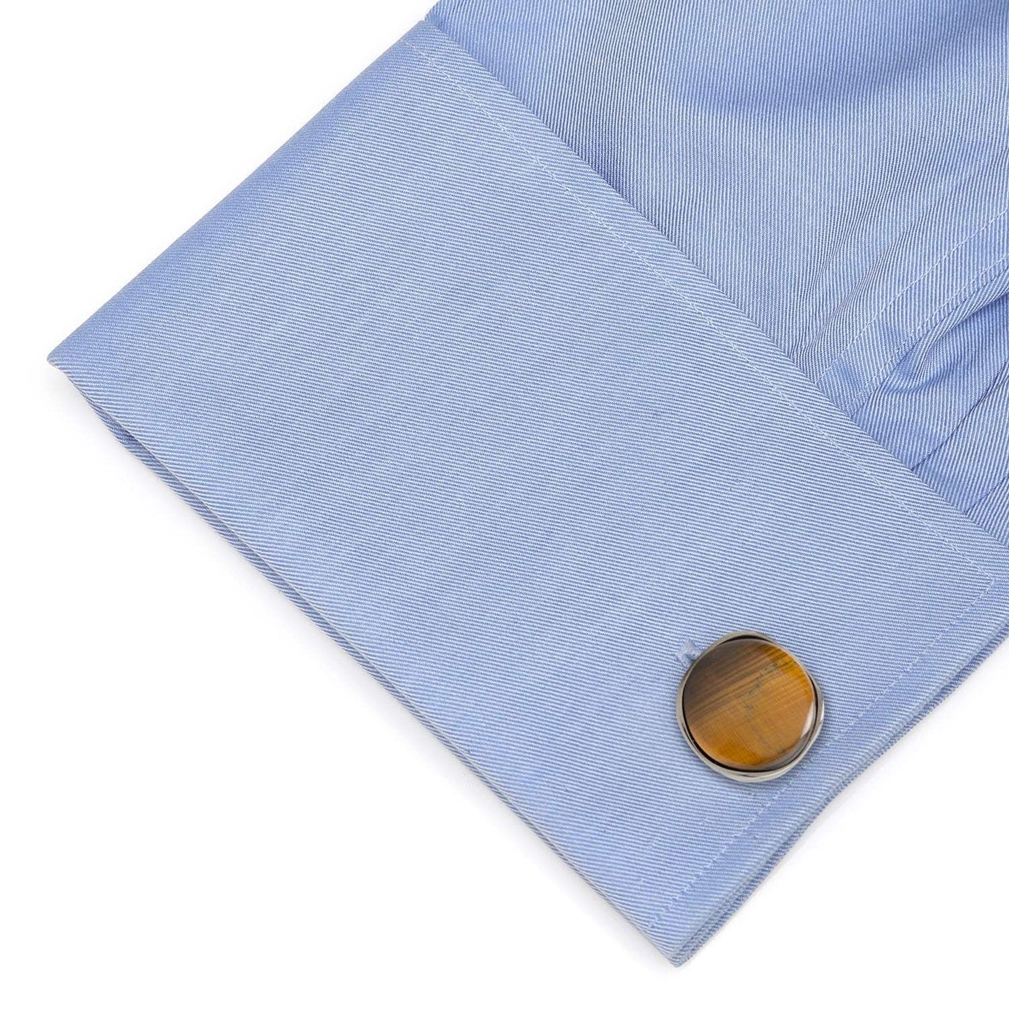 Sterling Silver Formal Tigers Eye Gunmetal Cufflinks - Cufflinks.com - Flyclothing LLC