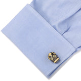Sterling Silver Black and 18K Gold Vermeil Day of the Dead Skull Cufflinks - Cufflinks.com - Flyclothing LLC