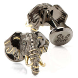 Sterling Silver and 14K Gold Vermeil Elephant Cufflinks - Cufflinks.com - Flyclothing LLC