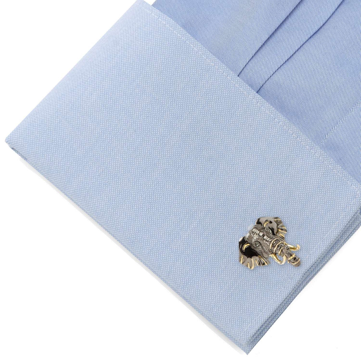 Sterling Silver and 14K Gold Vermeil Elephant Cufflinks - Cufflinks.com - Flyclothing LLC
