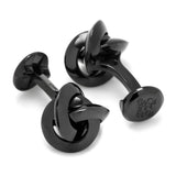 Sterling Silver Black Knot Cufflinks - Cufflinks.com - Flyclothing LLC