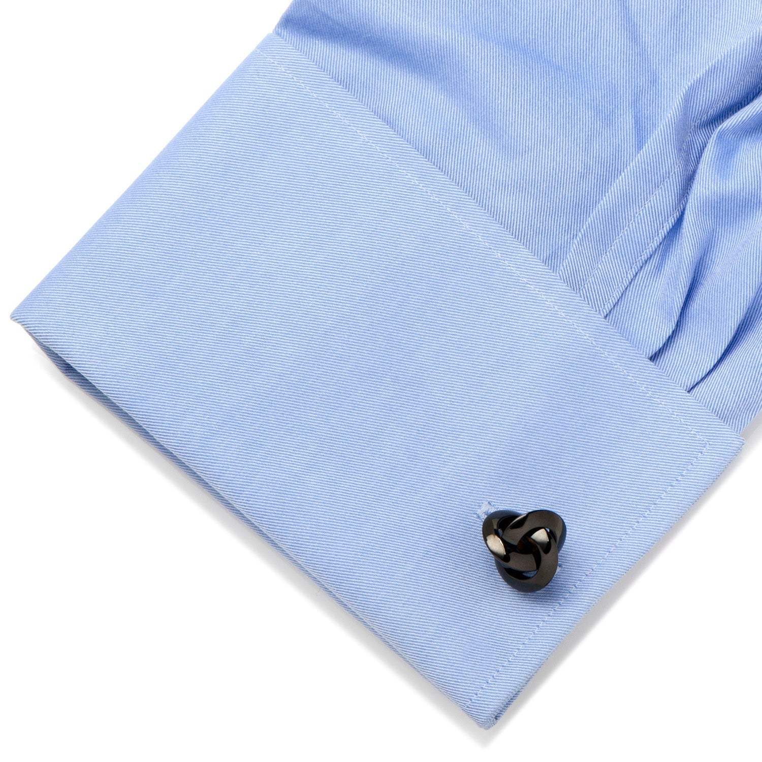 Sterling Silver Black Knot Cufflinks - Cufflinks.com - Flyclothing LLC