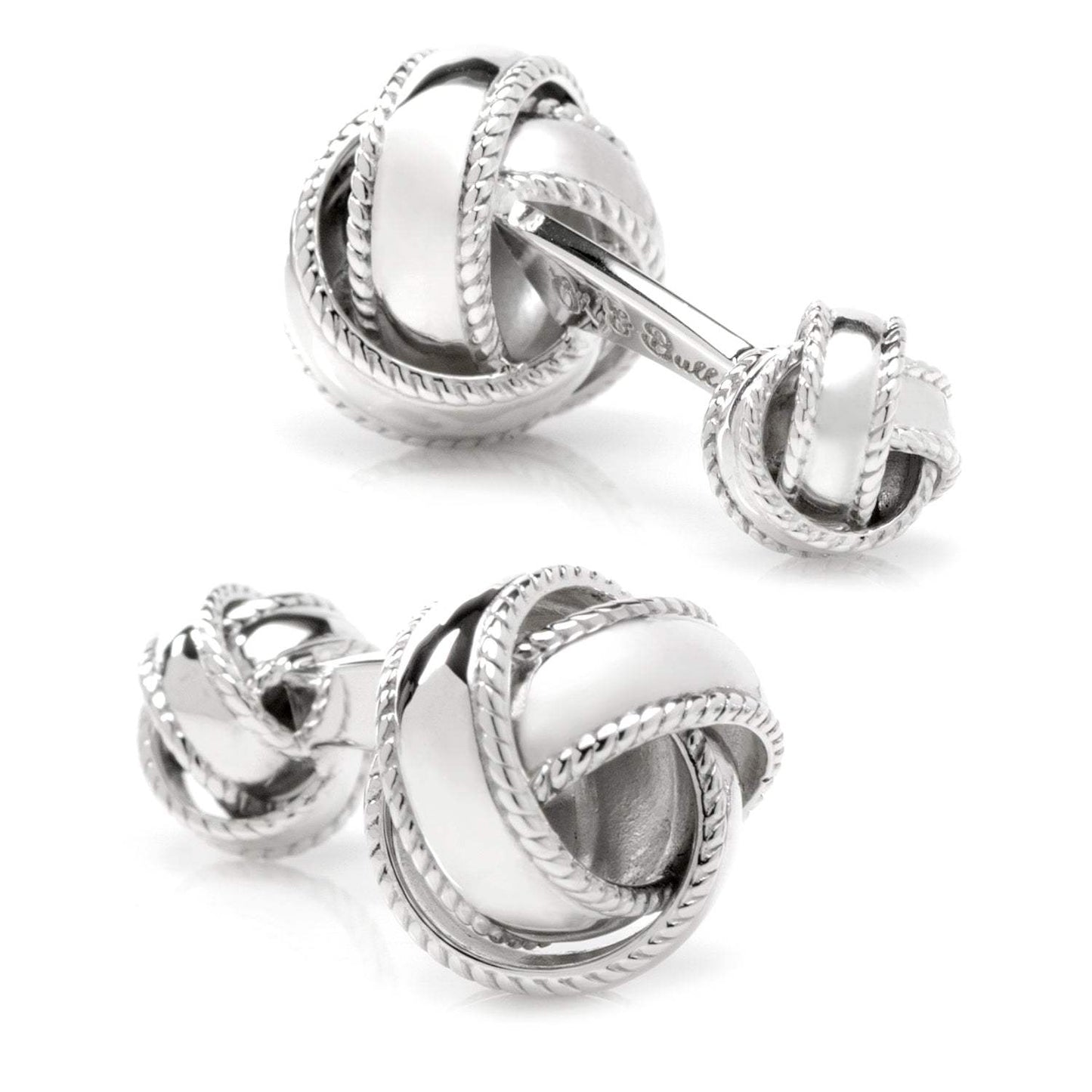 Sterling Silver Braided Knot Cufflinks - Cufflinks.com - Flyclothing LLC