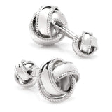 Sterling Silver Braided Knot Cufflinks - Cufflinks.com - Flyclothing LLC