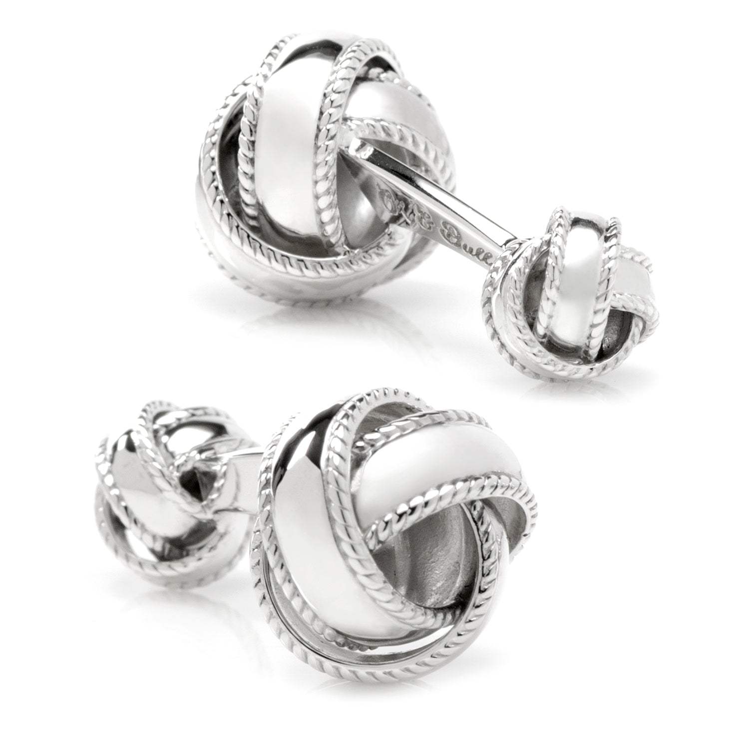Sterling Silver Braided Knot Cufflinks - Cufflinks.com - Flyclothing LLC