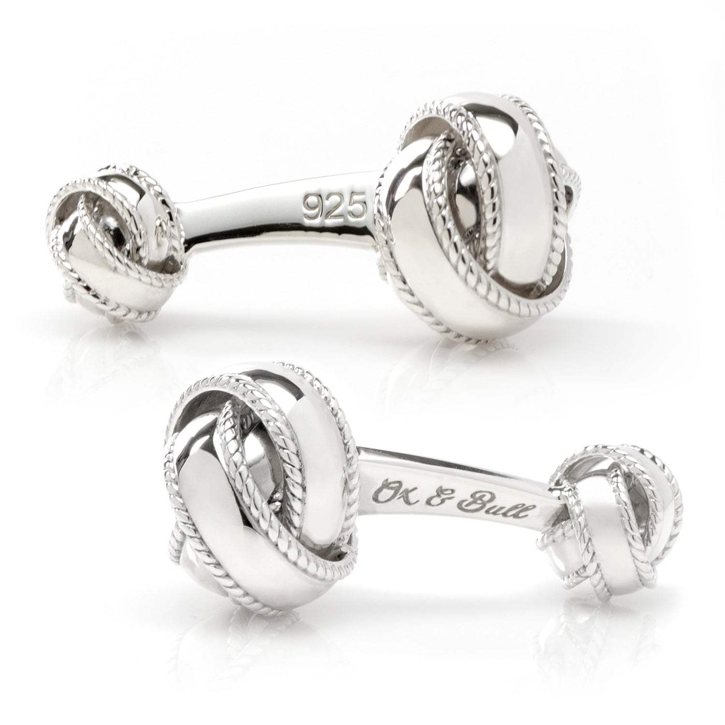 Sterling Silver Braided Knot Cufflinks - Cufflinks.com - Flyclothing LLC