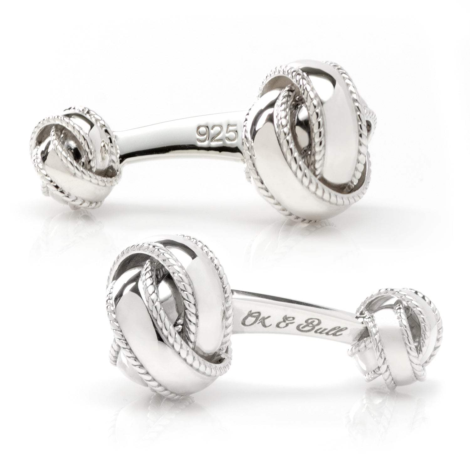Sterling Silver Braided Knot Cufflinks - Cufflinks.com - Flyclothing LLC