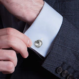 Sterling Silver Braided Knot Cufflinks - Cufflinks.com - Flyclothing LLC