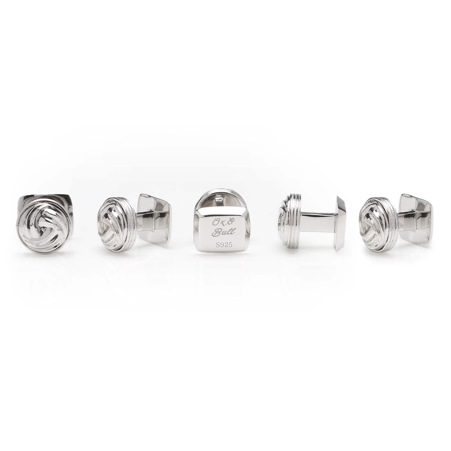 Modern Knot Sterling Silver 5-Studs - Cufflinks.com - Flyclothing LLC
