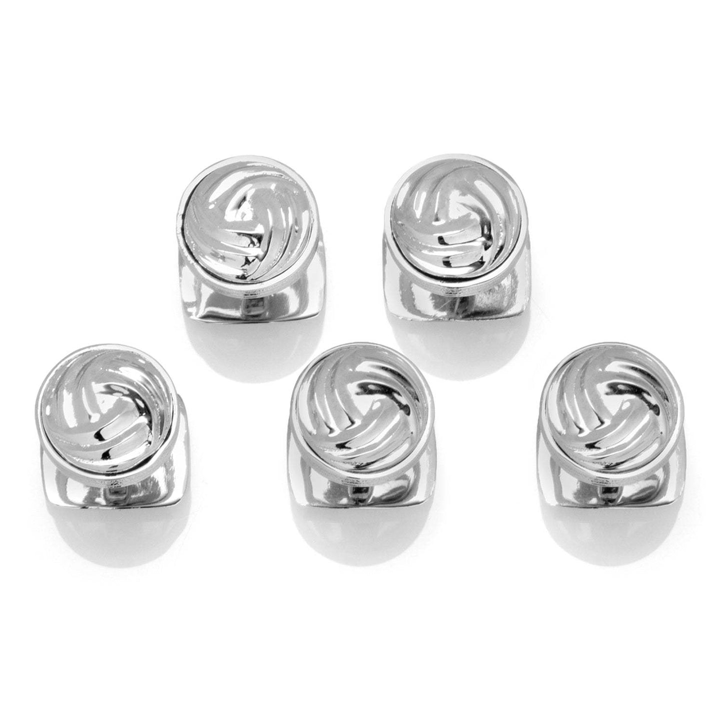 Modern Knot Sterling Silver 5-Studs - Cufflinks.com - Flyclothing LLC