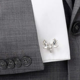 Antique Sterling Silver Moose Cufflinks - Cufflinks.com - Flyclothing LLC