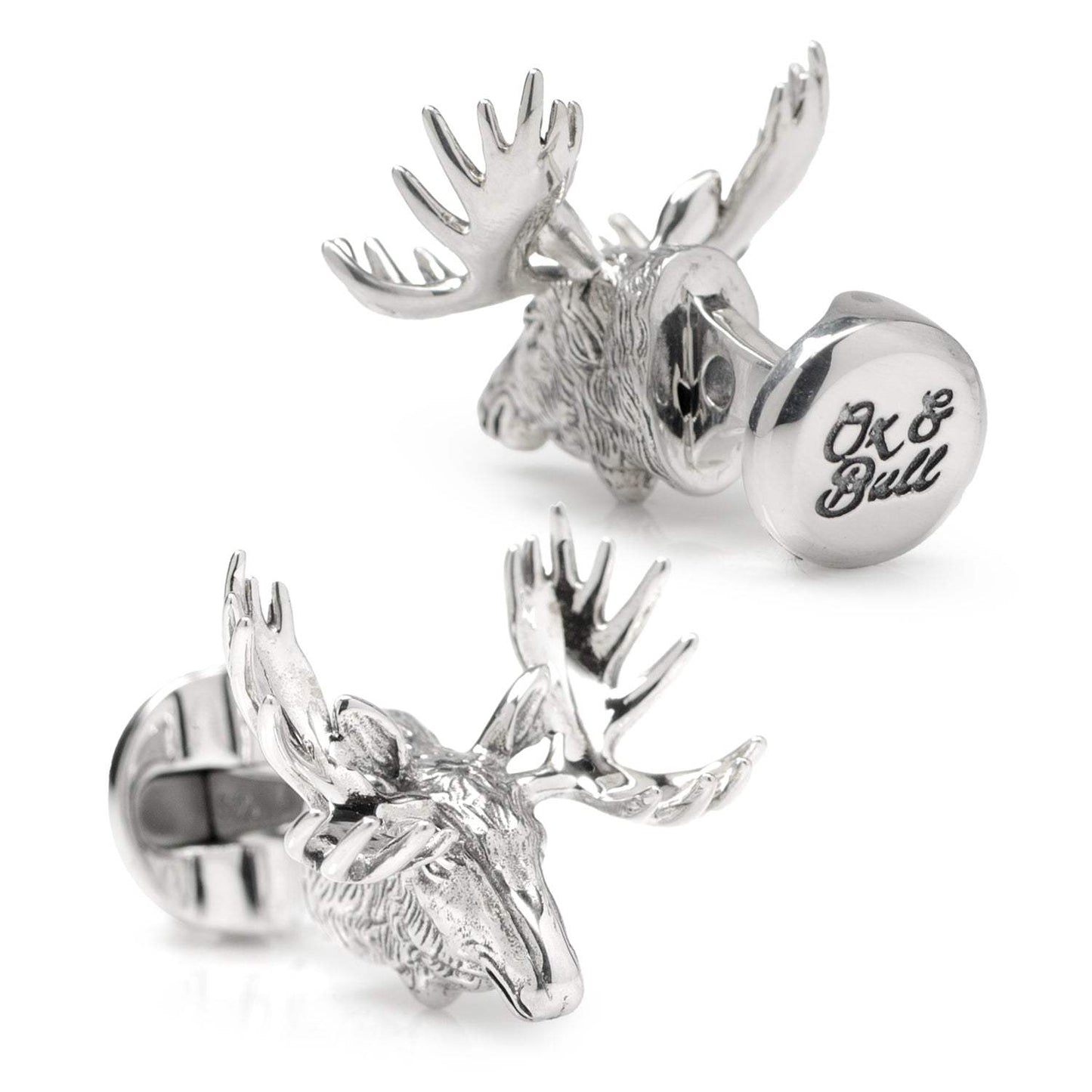 Antique Sterling Silver Moose Cufflinks - Cufflinks.com - Flyclothing LLC