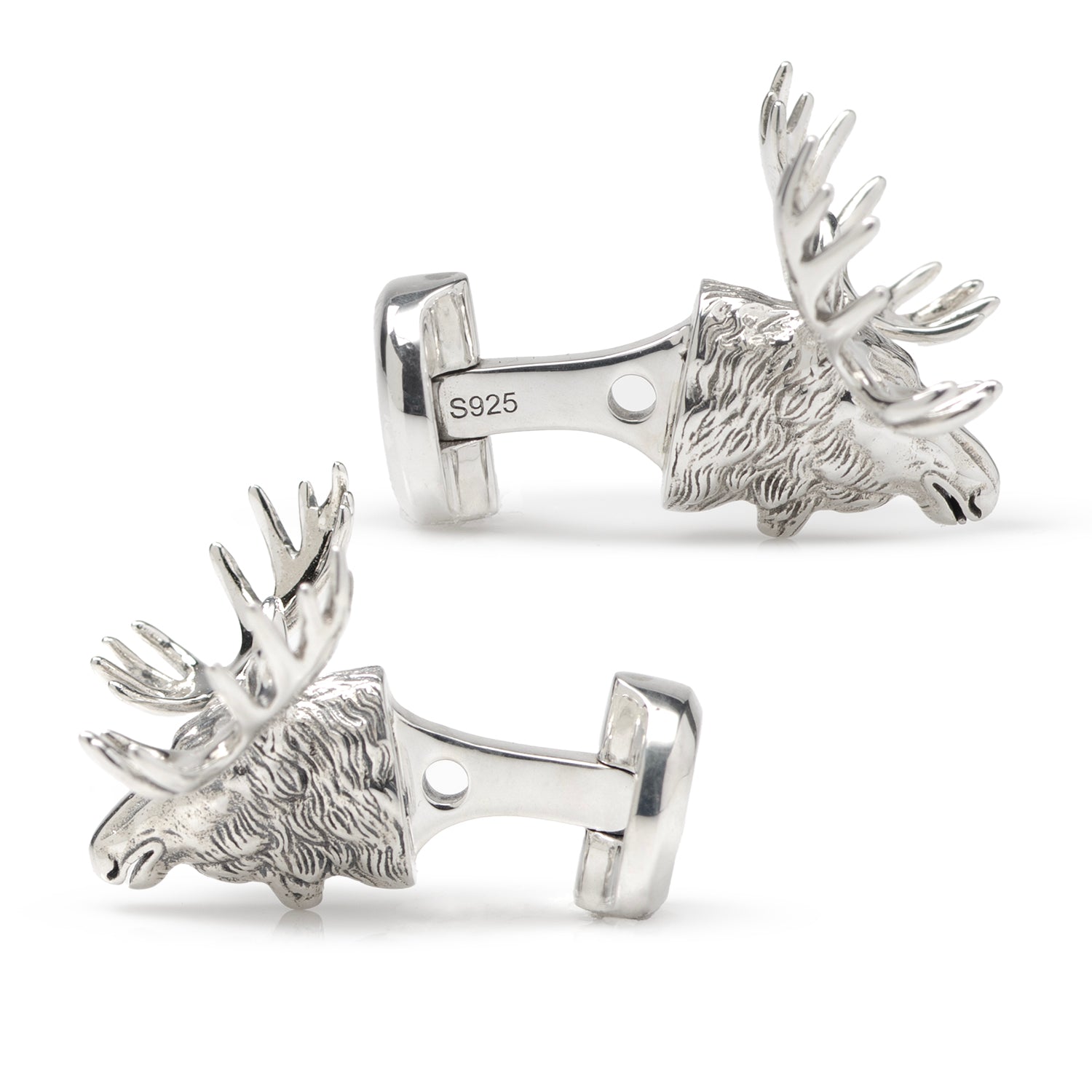 Antique Sterling Silver Moose Cufflinks - Cufflinks.com - Flyclothing LLC
