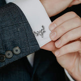 Antique Sterling Silver Moose Cufflinks - Cufflinks.com - Flyclothing LLC