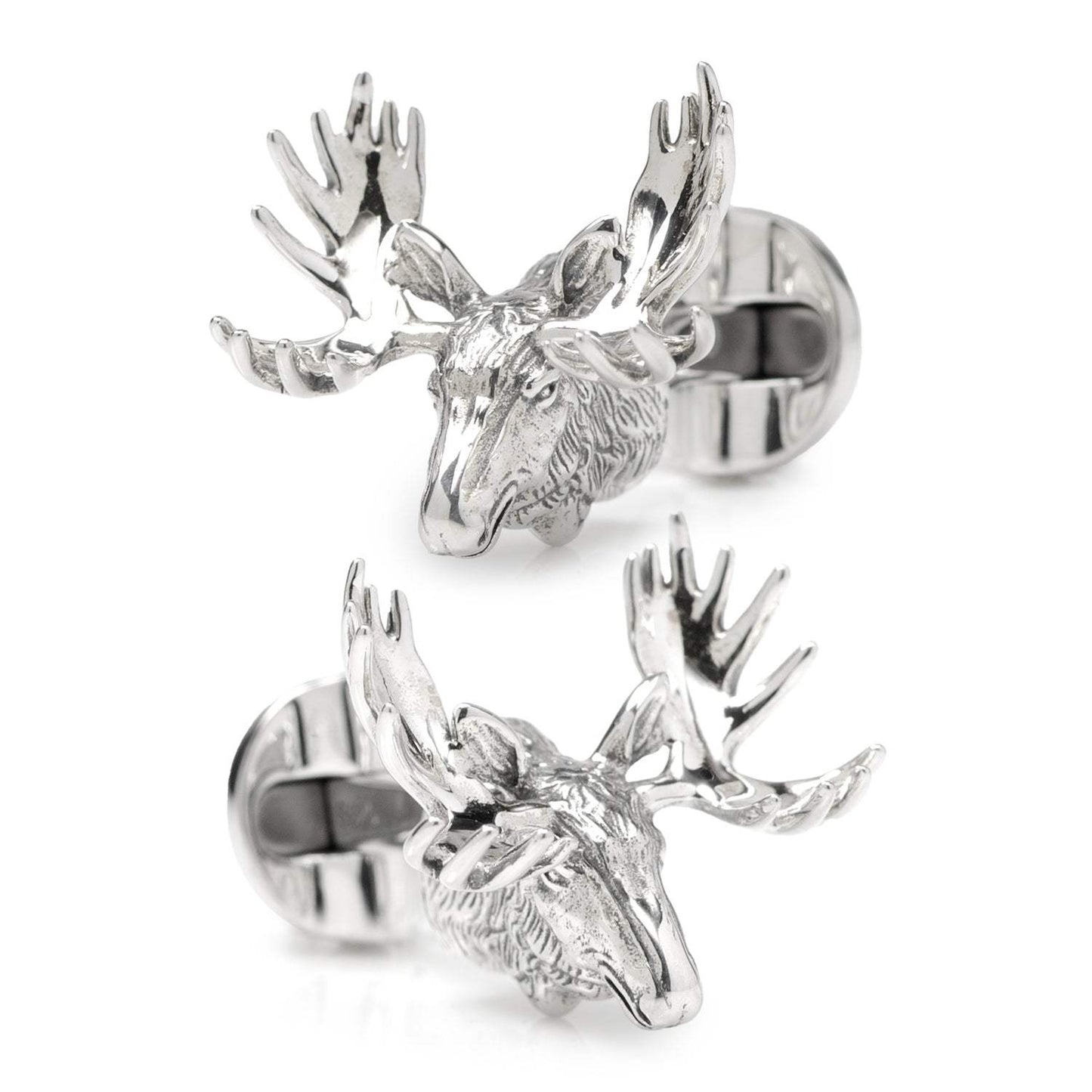Antique Sterling Silver Moose Cufflinks - Cufflinks.com - Flyclothing LLC