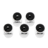 Sterling Silver Ribbed Onyx 5-Studs - Cufflinks.com - Flyclothing LLC
