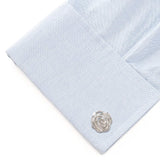 Sterling Silver Rhodium Plated Rose Cufflinks - Cufflinks.com - Flyclothing LLC