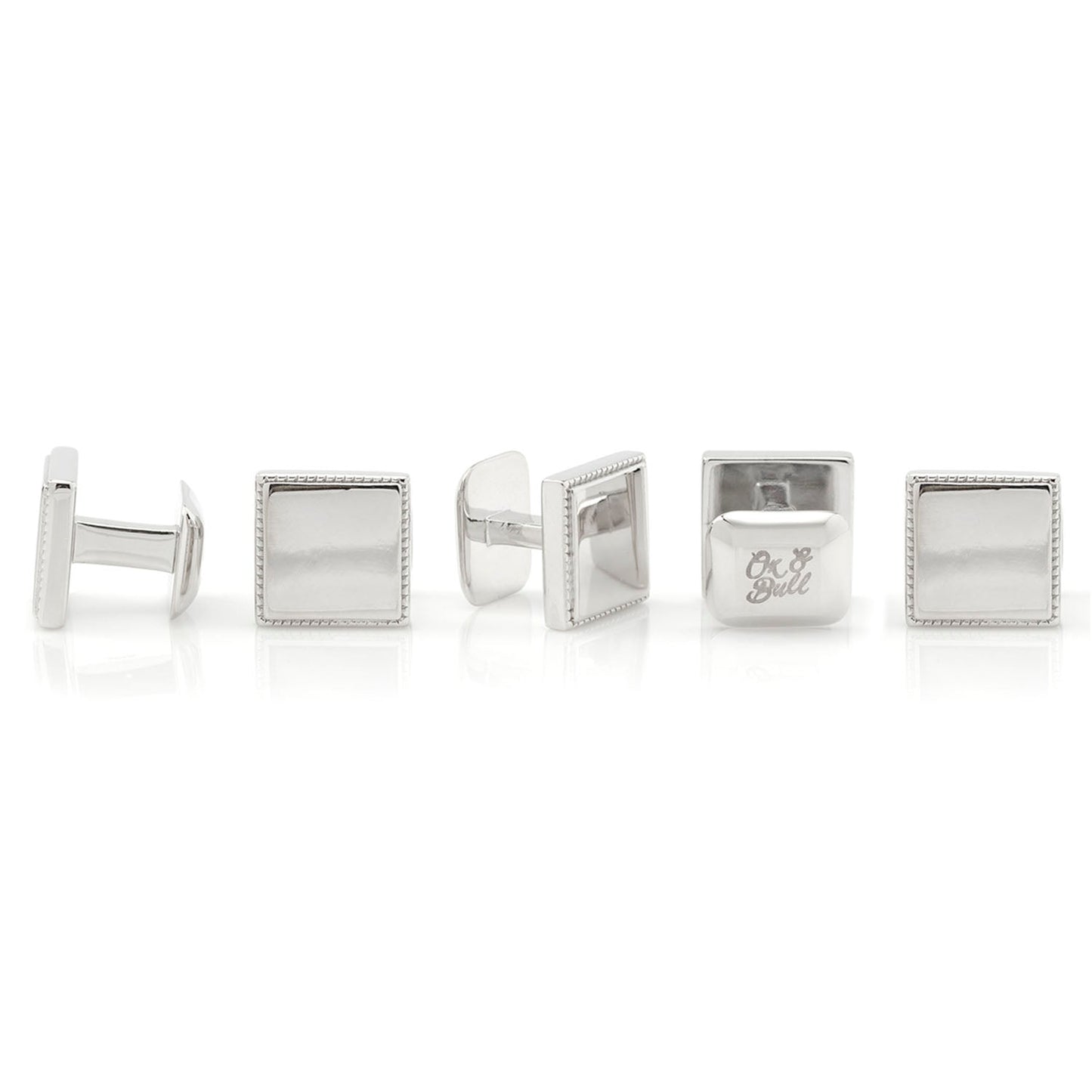 Sterling Silver Rope Square 5-Studs - Cufflinks.com - Flyclothing LLC