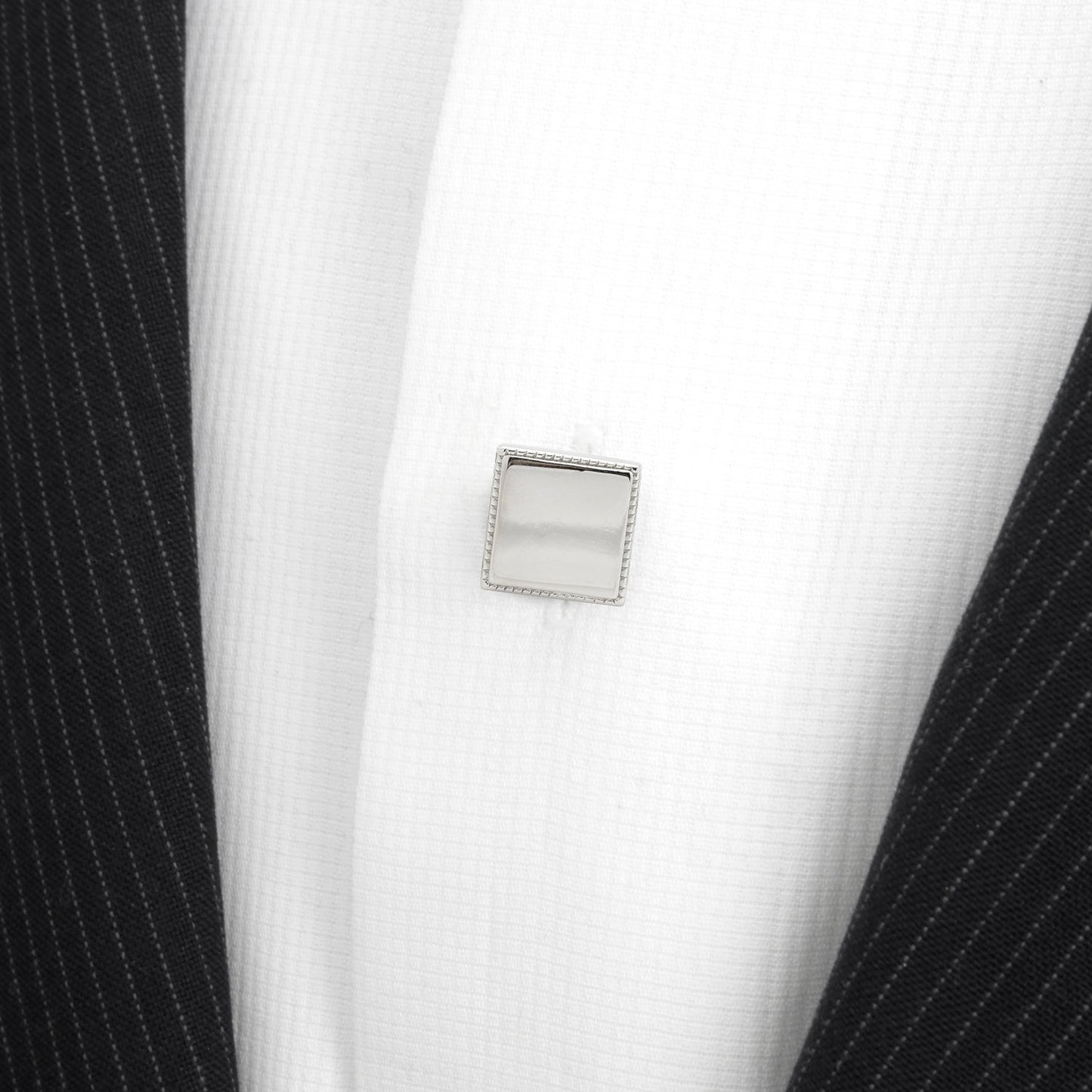 Sterling Silver Rope Square 5-Studs - Cufflinks.com - Flyclothing LLC