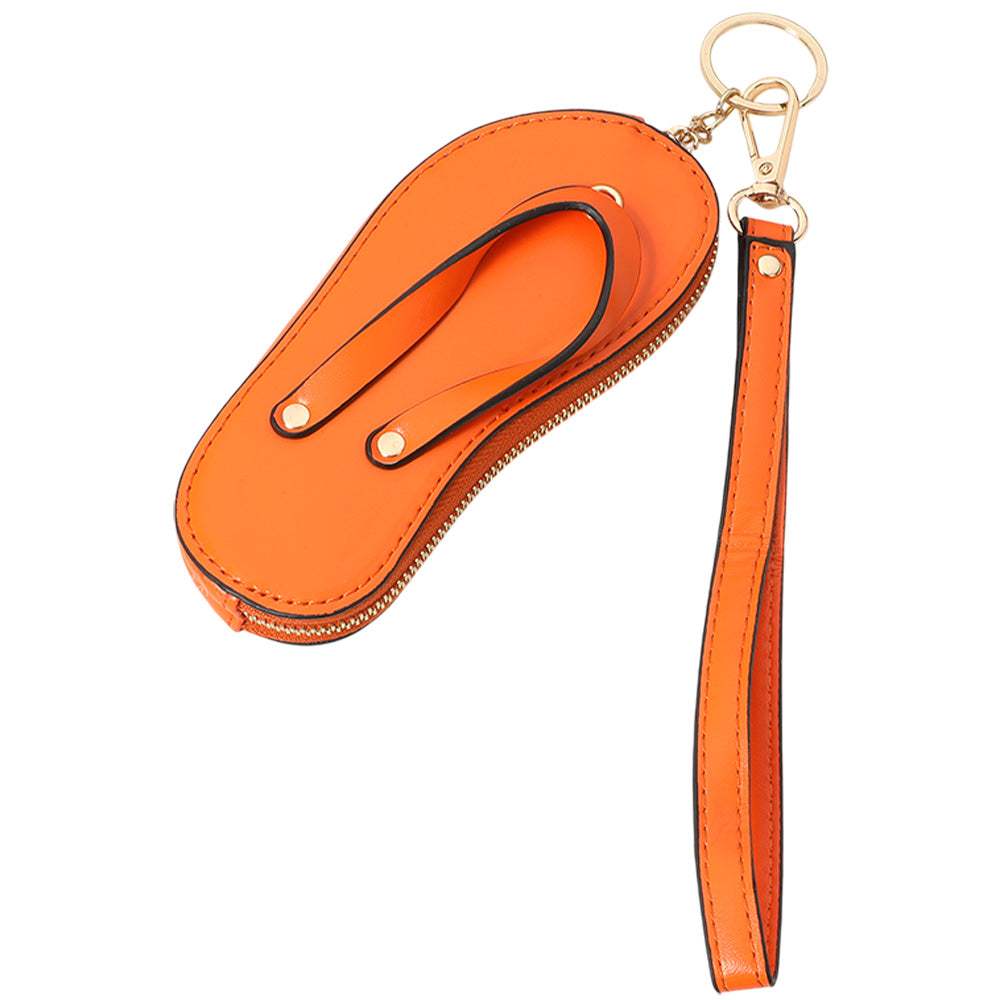 Faux Leather Flip-flop Mini Wristlet Bag Charm Coin Purse - Madeline Love - Flyclothing LLC