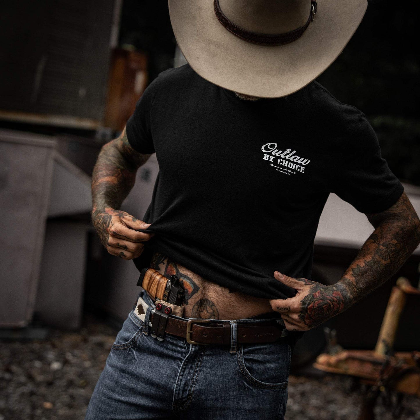 Outlaw By Choice Men's T-Shirt - DIRTY COWBOY USA - Flyclothing LLC