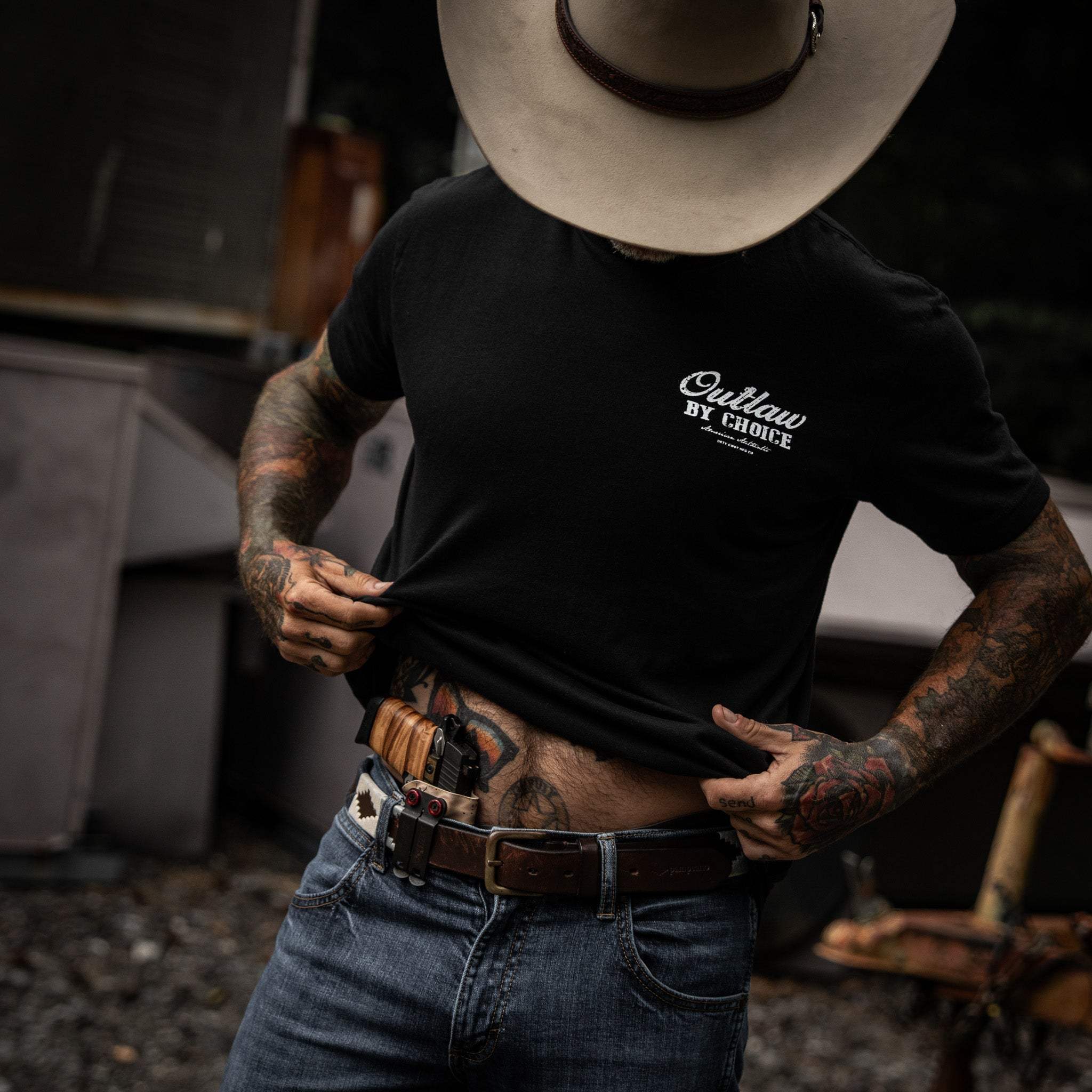Outlaw By Choice Men's T-Shirt - DIRTY COWBOY USA - Flyclothing LLC