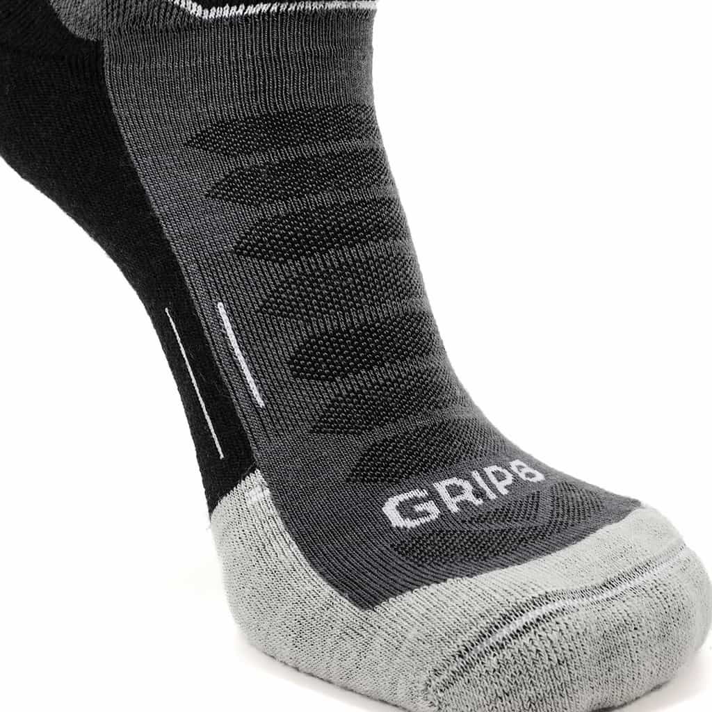 3 Pack Obsidian - Run Ankle Midweight Merino Wool Sock - GRIP6 - Flyclothing LLC
