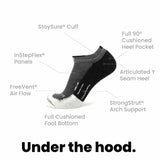 3 Pack Obsidian - Run Ankle Midweight Merino Wool Sock - GRIP6 - Flyclothing LLC